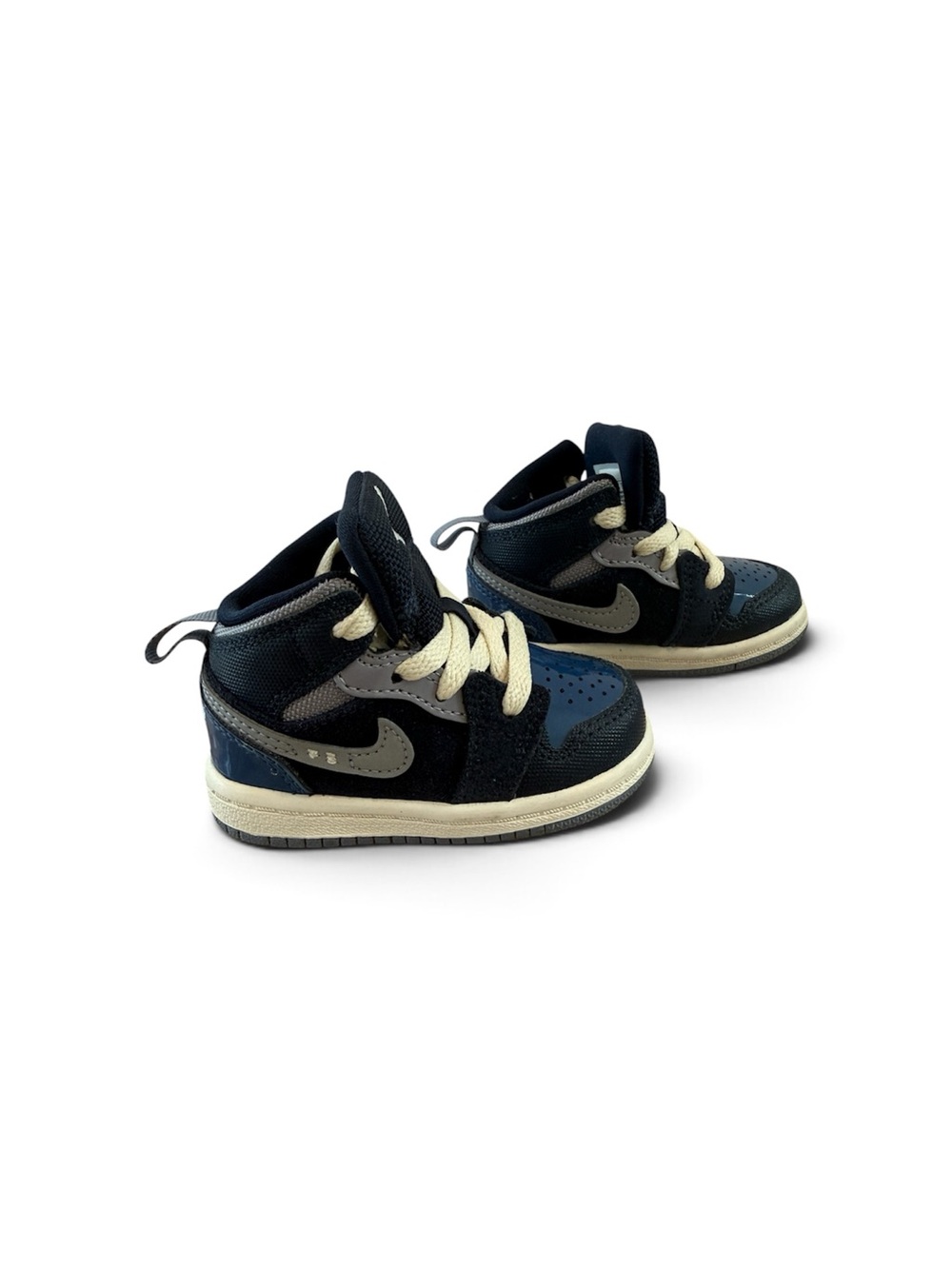 NIKE Air Jordan Kids Navy and Gray High-Top Sneakers